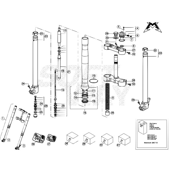 GAMBA DX COMPL.FORCELLA D.45 RR 4T