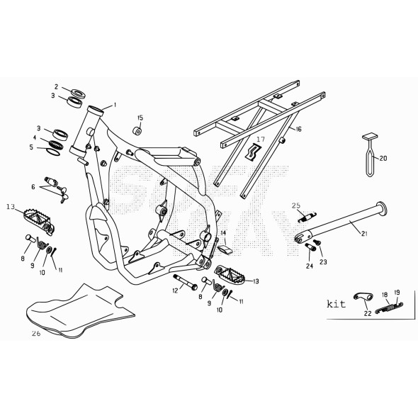 TELAIO POST.RR 4T'09*COMPL.RIVETTI DADI*