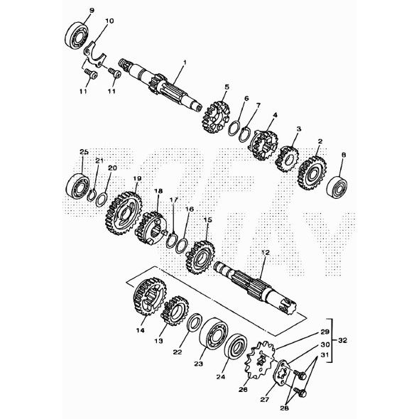 ALBERO TRASMISSIONE SECONDARIA 125CC 4T