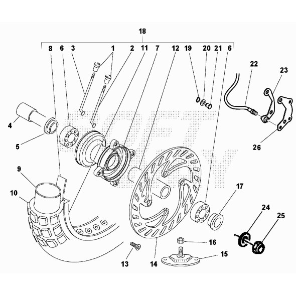 RUOTA ANT. RR STD 50CC