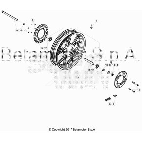 DISTANZIALE RUOTA POST.DX SX VEM125 MOT.