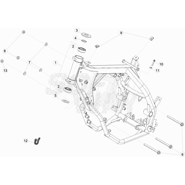 TELAIO ANT.RR/MOT.4T LC*NERO*RICAMBI