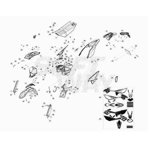 DECALCO RR125 LC MOT.-SERIE- NERO