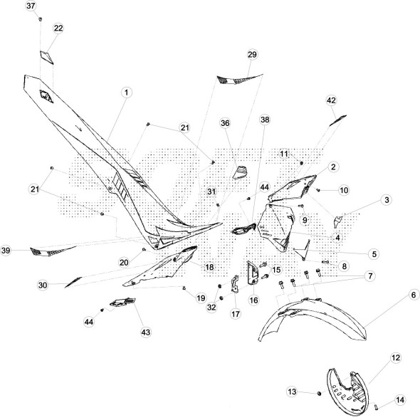 PARAFANGO POST.EVO ROSSO-300CC 2T-