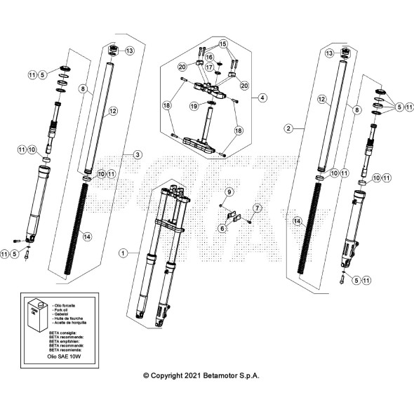 PIASTRA DI STERZO COMPLETA - KIT RR 2T 5