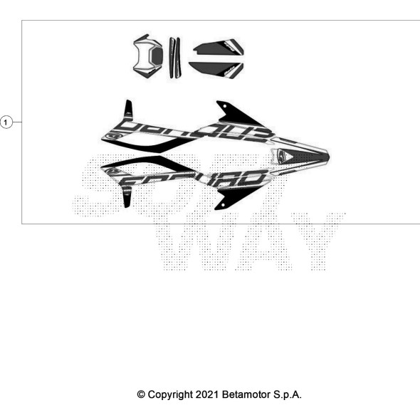 DECALCO SERIE COMPLETA ENDURO RED RR 2T