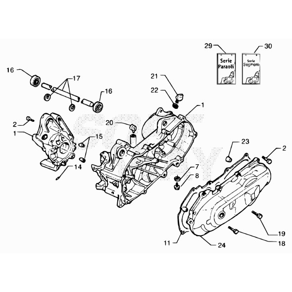 COPPIA CARTER (SCOOTER ) MOTORE 8MA
