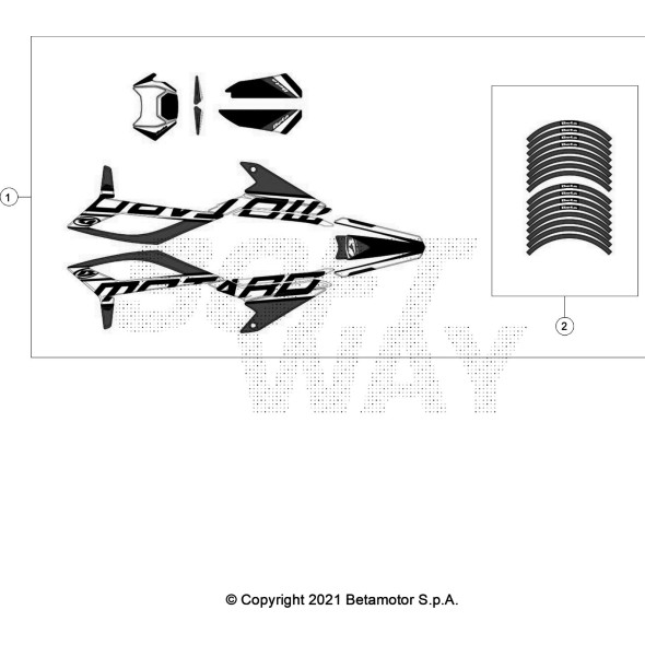 DECALCO SERIE COMPLETA MOTARD BLACK RR 2