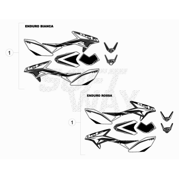 DECALCO RR50 END/END.STD-SERIE-X ROSSO 024.43.055.00.97